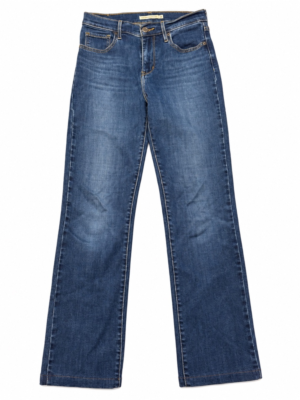 Levi’s 724 High Rise Straight Jeans Size 26 Dark Wash Hemmed 26” Inseam